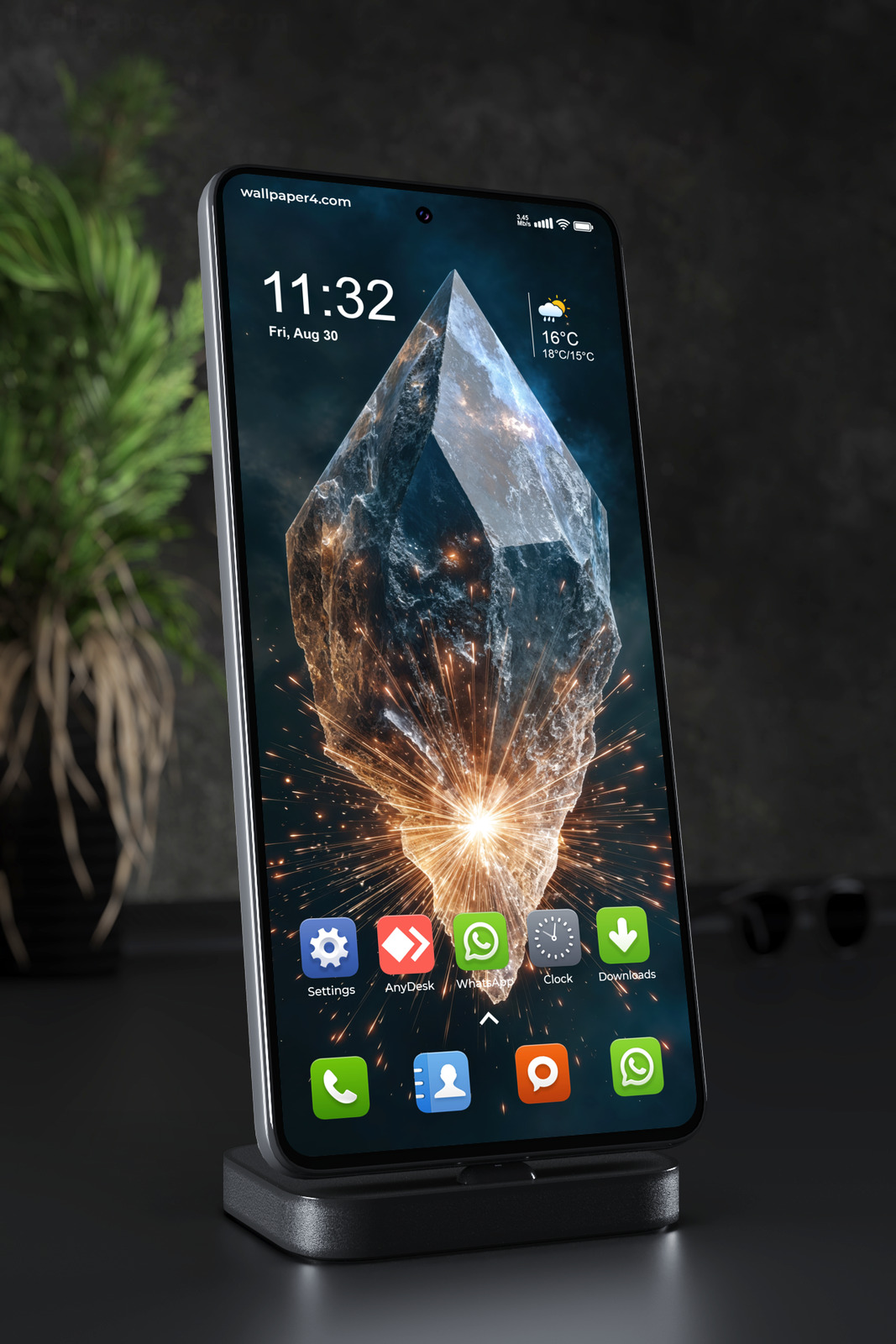 Mobile Wallpaper 6485 - Cosmic Crystal With Energy Light Burst