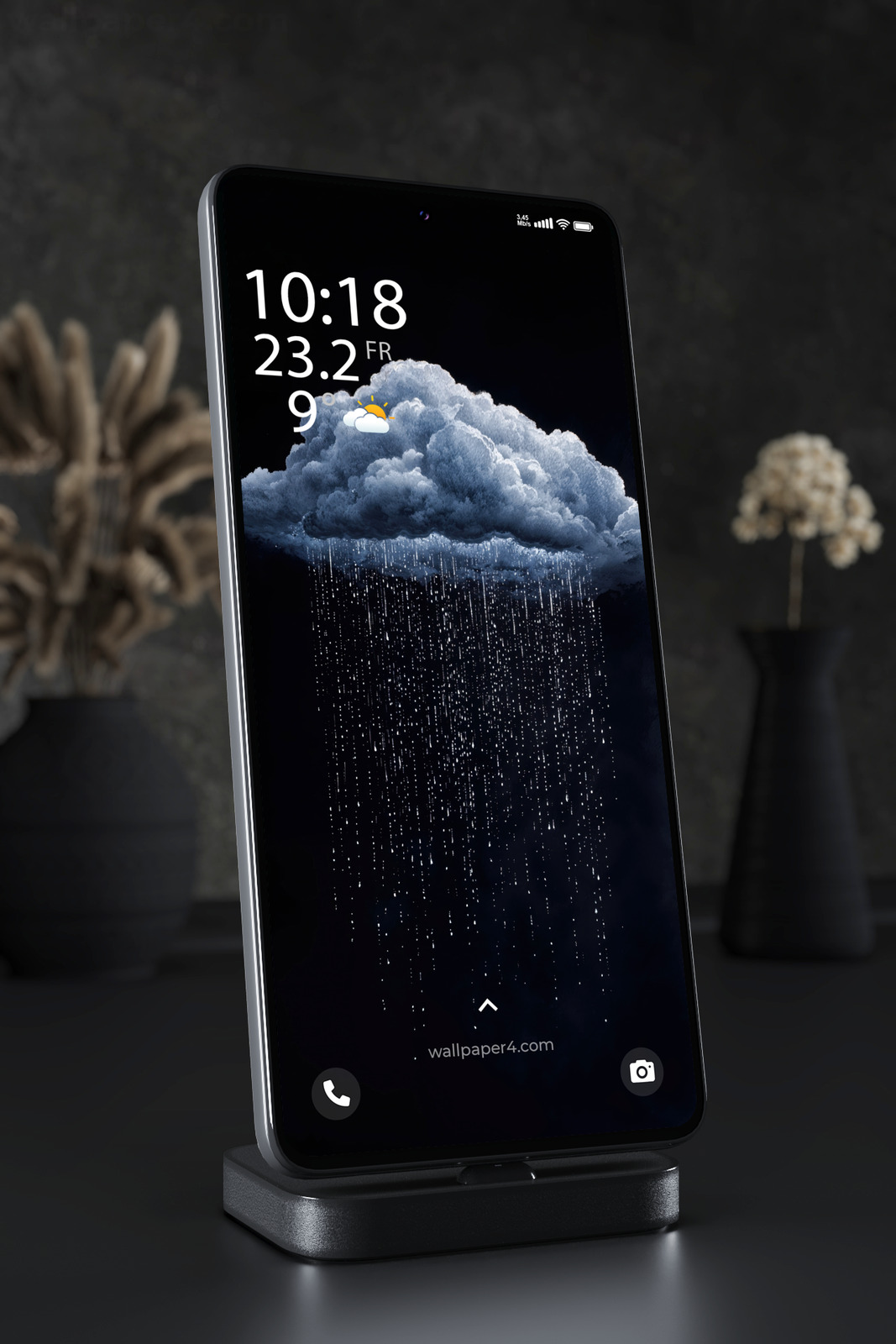Mobile Wallpaper 6503 - Dark Cloud Rain Digital Abstract Art