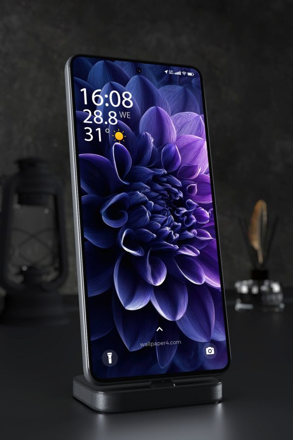 Mobile Wallpaper 6540 - Purple Blue Dahlia Flower Macro Art
