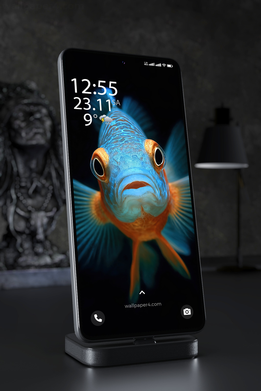 Mobile Wallpaper 6594 - Blue Tropical Fish Close Up Portrait