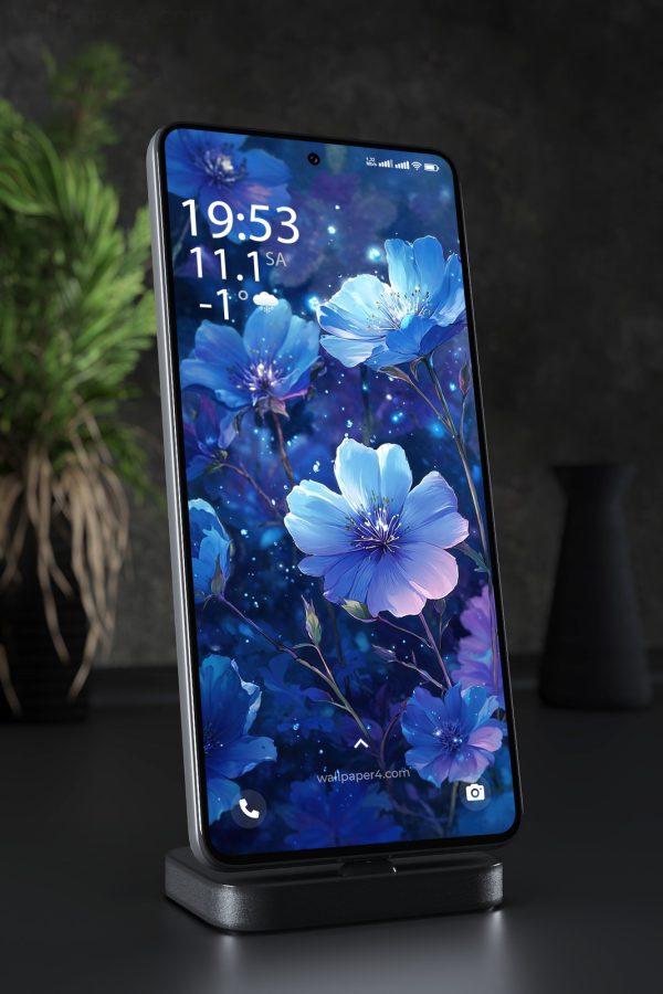 Mobile Wallpaper 6599 - Blue Floral Fantasy Garden for Mobile Screens
