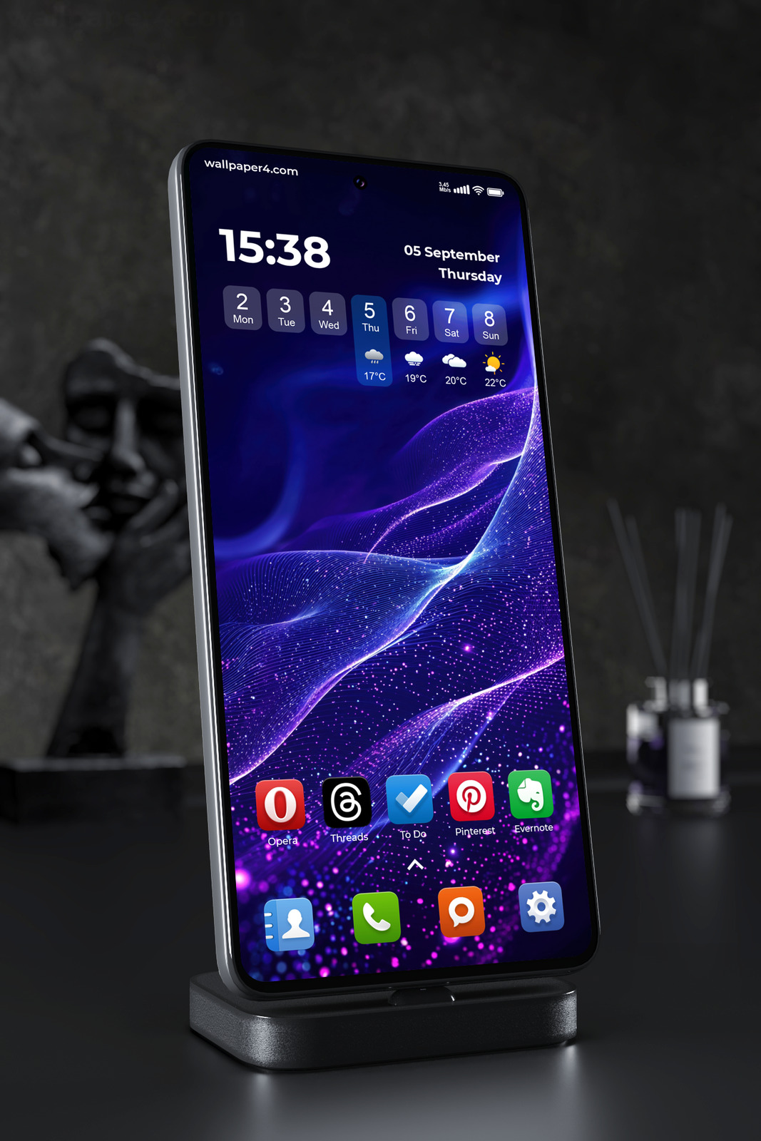 Mobile Wallpaper 6604 - Abstract Blue Purple Digital Wave Background