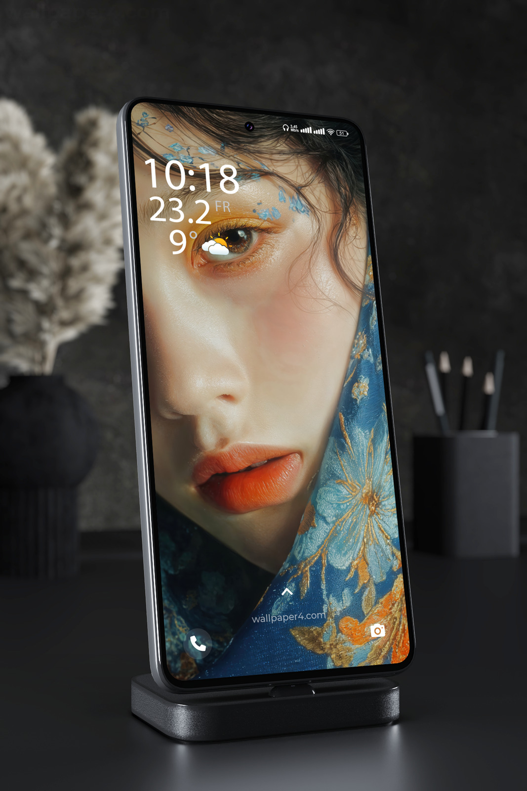 Mobile Wallpaper 6674 - Blue Eye Portrait with Artistic Beauty