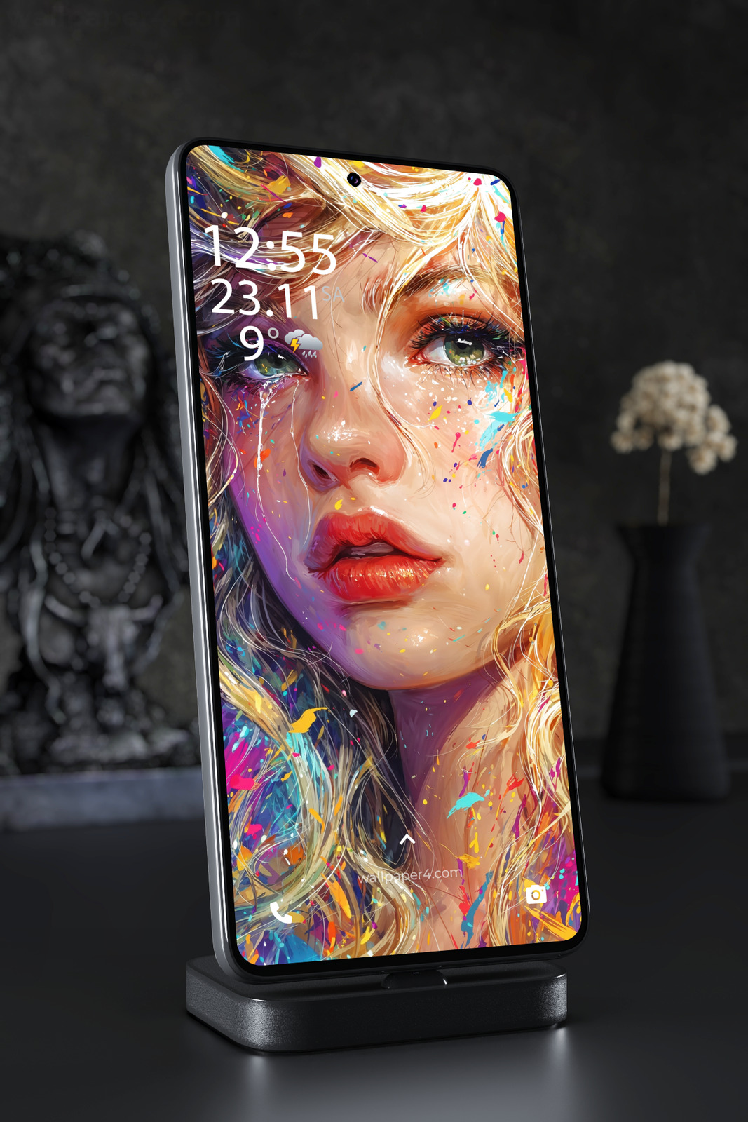 Mobile Wallpaper 6793 - Abstract Colorful Woman Portrait Art