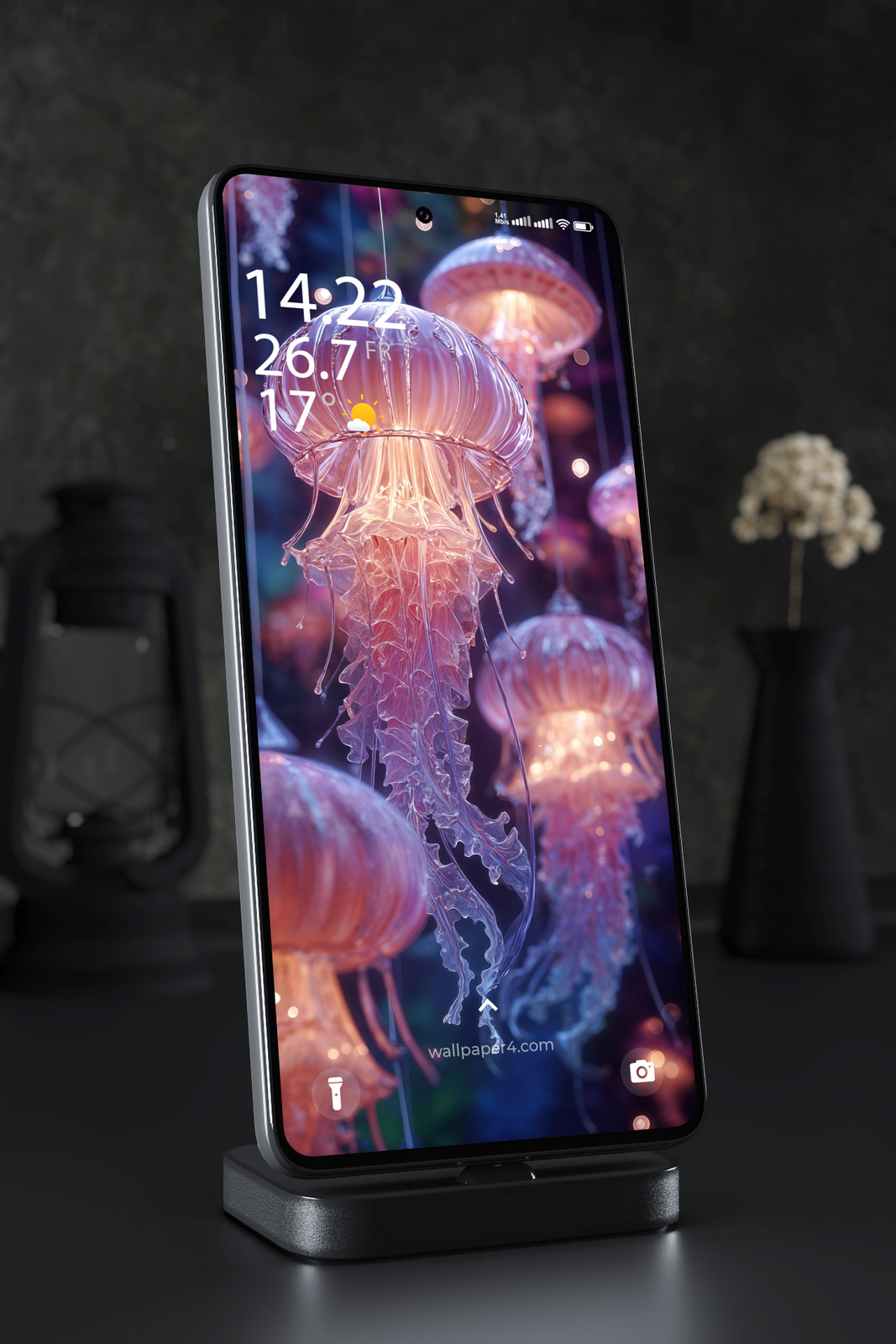 Mobile Wallpaper 6845 - Glowing Jellyfish in Dreamy Ocean Light