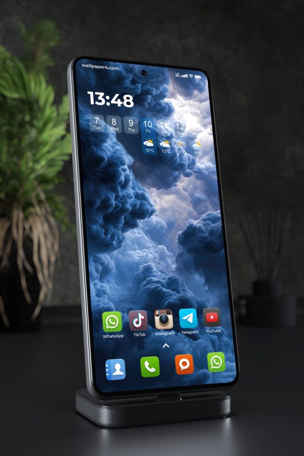 Phone Wallpaper 6854 - Dark Blue Storm Clouds Sky Background