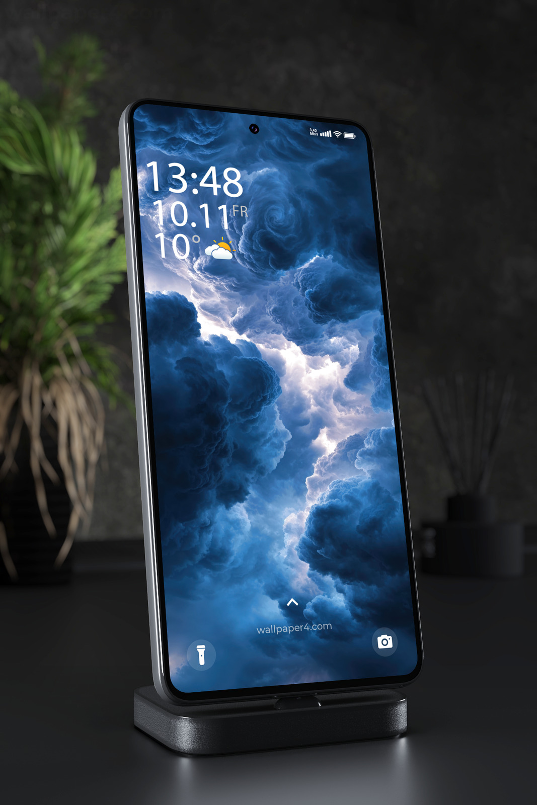 Mobile Wallpaper 6854 - Dark Blue Storm Clouds Sky Background