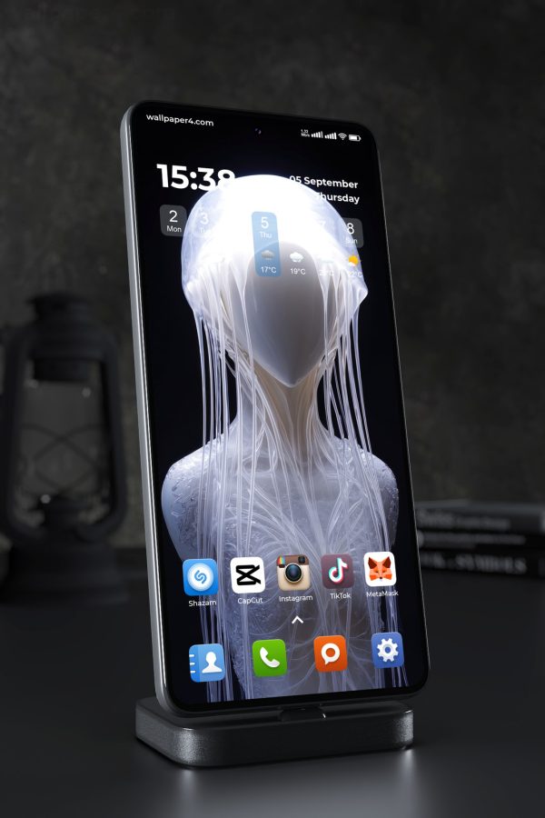 Mobile Wallpaper 7148 - Ethereal Faceless Alien in Translucent Light
