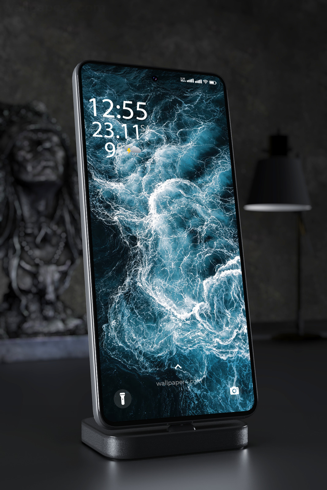 Mobile Wallpaper 7248 - Powerful Turquoise Ocean Waves in Motion