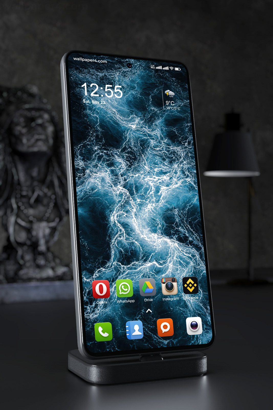 Mobile Wallpaper 7248 - Powerful Turquoise Ocean Waves in Motion
