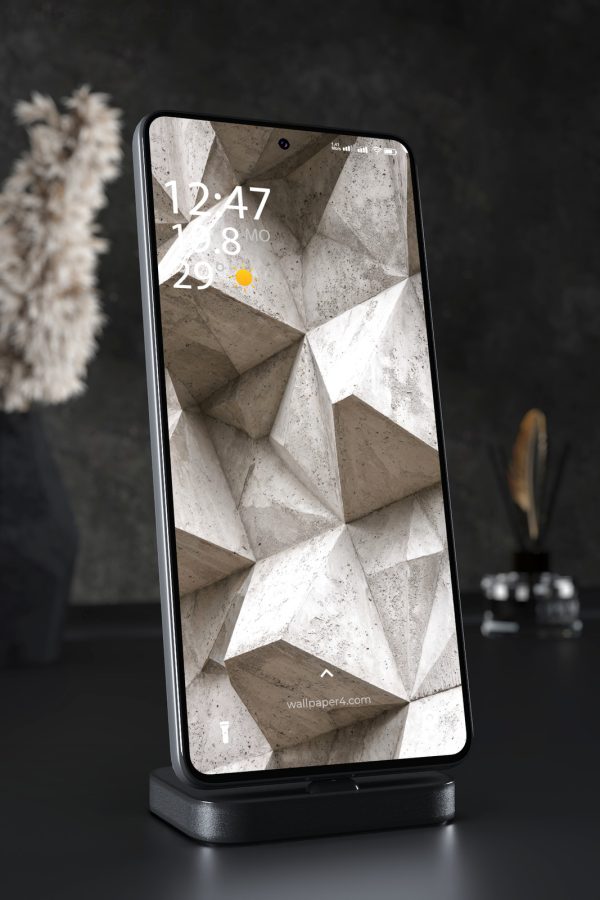 Phone Wallpaper 7287 - Brutalist Concrete Geometry in Monochrome