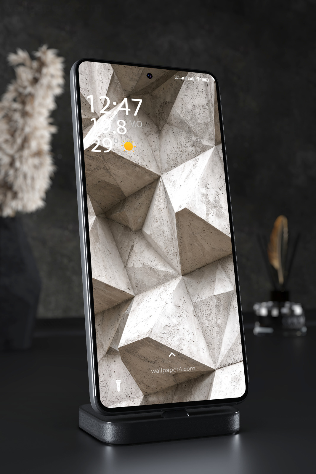 Phone Wallpaper 7287 - Brutalist Concrete Geometry in Monochrome