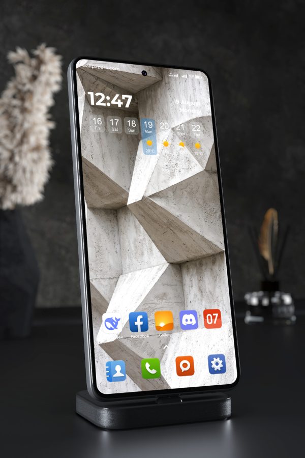 Mobile Wallpaper 7287 - Brutalist Concrete Geometry in Monochrome