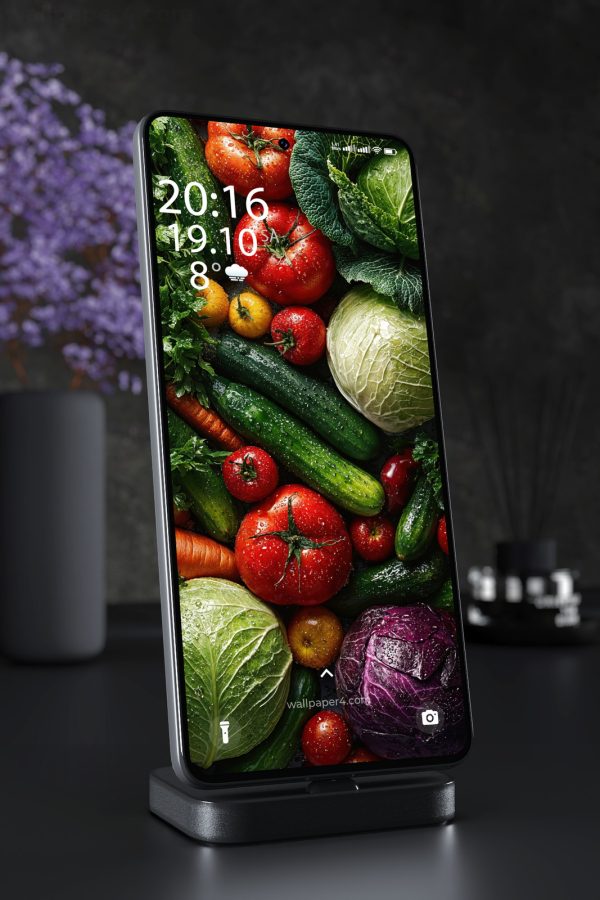 Phone Wallpaper 7330 - Fresh Garden Vegetables in Rich Natural Colors