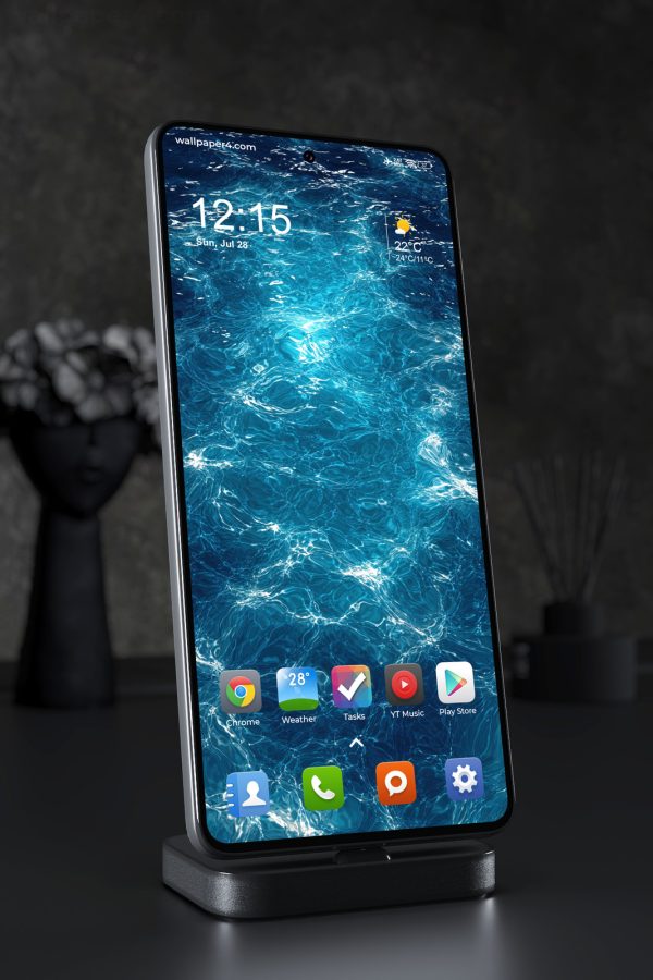 Phone Wallpaper 7359 - Glowing Blue Ocean Waves and Water Reflections