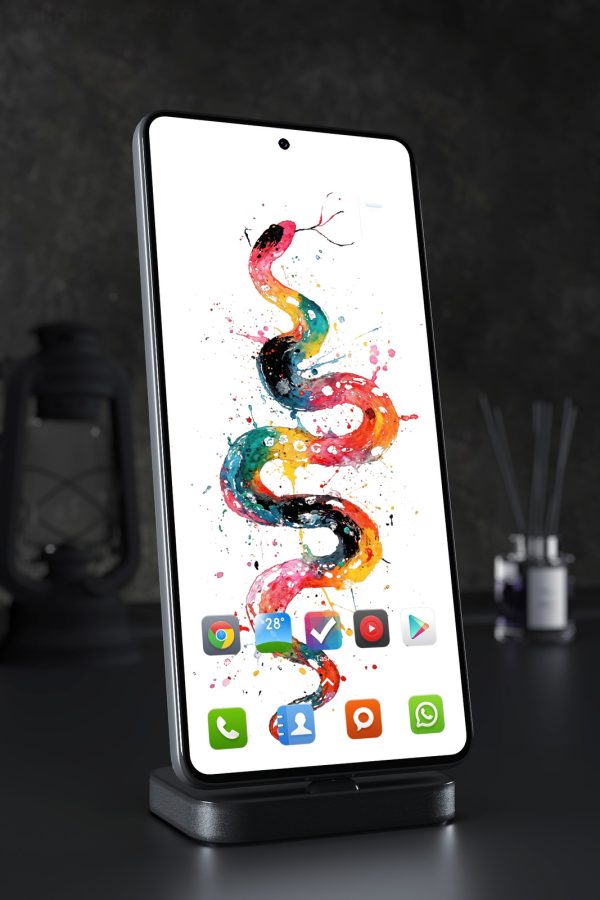 Phone Wallpaper 7393 - Colorful Abstract Snake Paint Splash Art