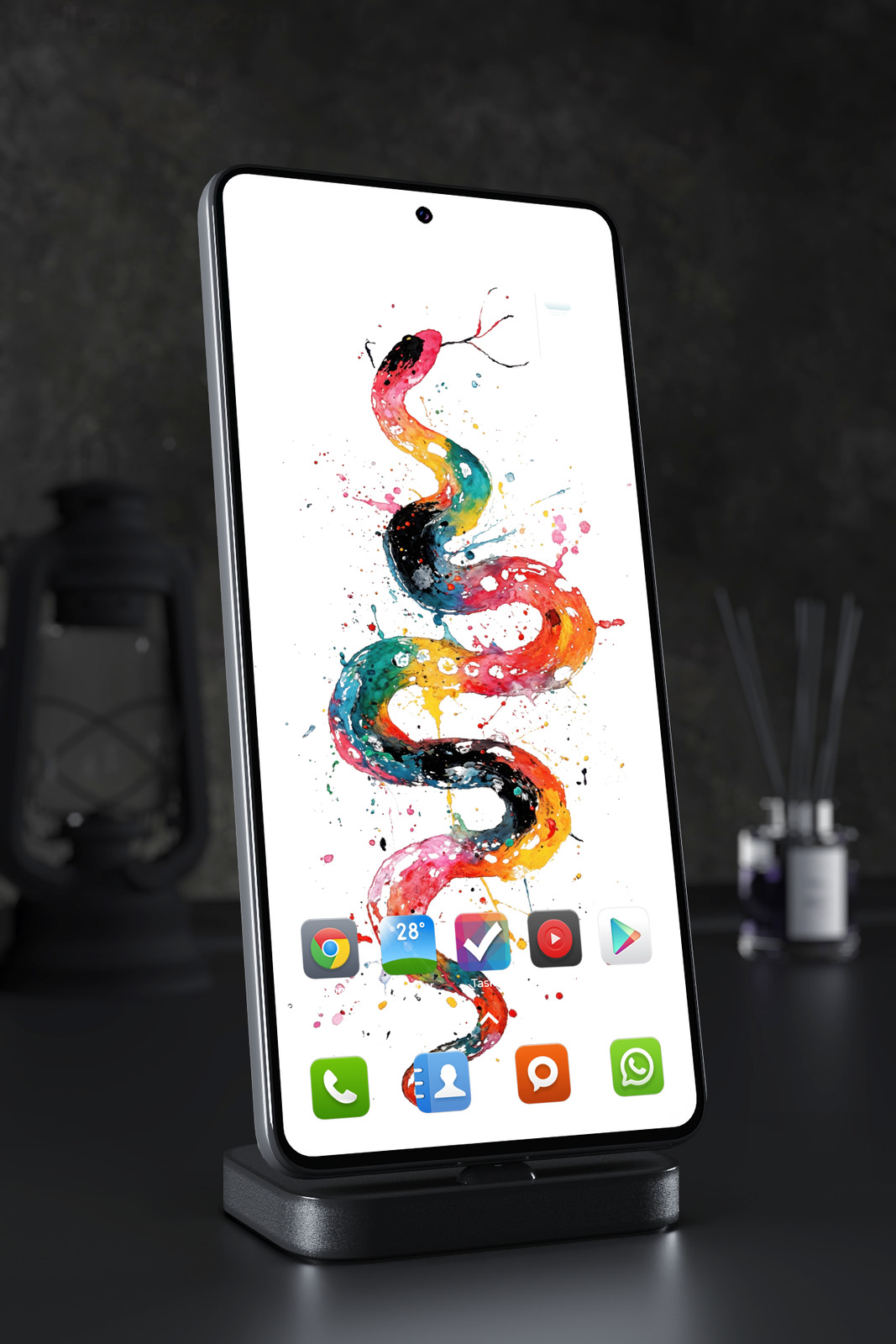 Phone Wallpaper 7393 - Colorful Abstract Snake Paint Splash Art