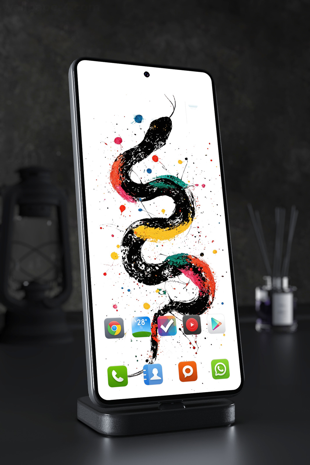 Mobile Wallpaper 7393 - Colorful Abstract Snake Paint Splash Art