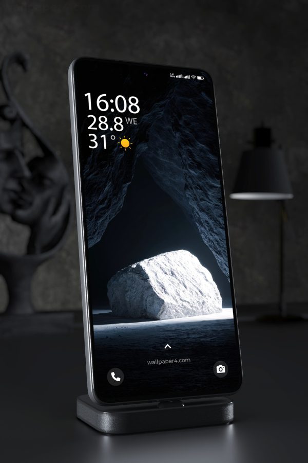 Mobile Wallpaper 7435 - Monochrome Stone Arch in Deep Shadow