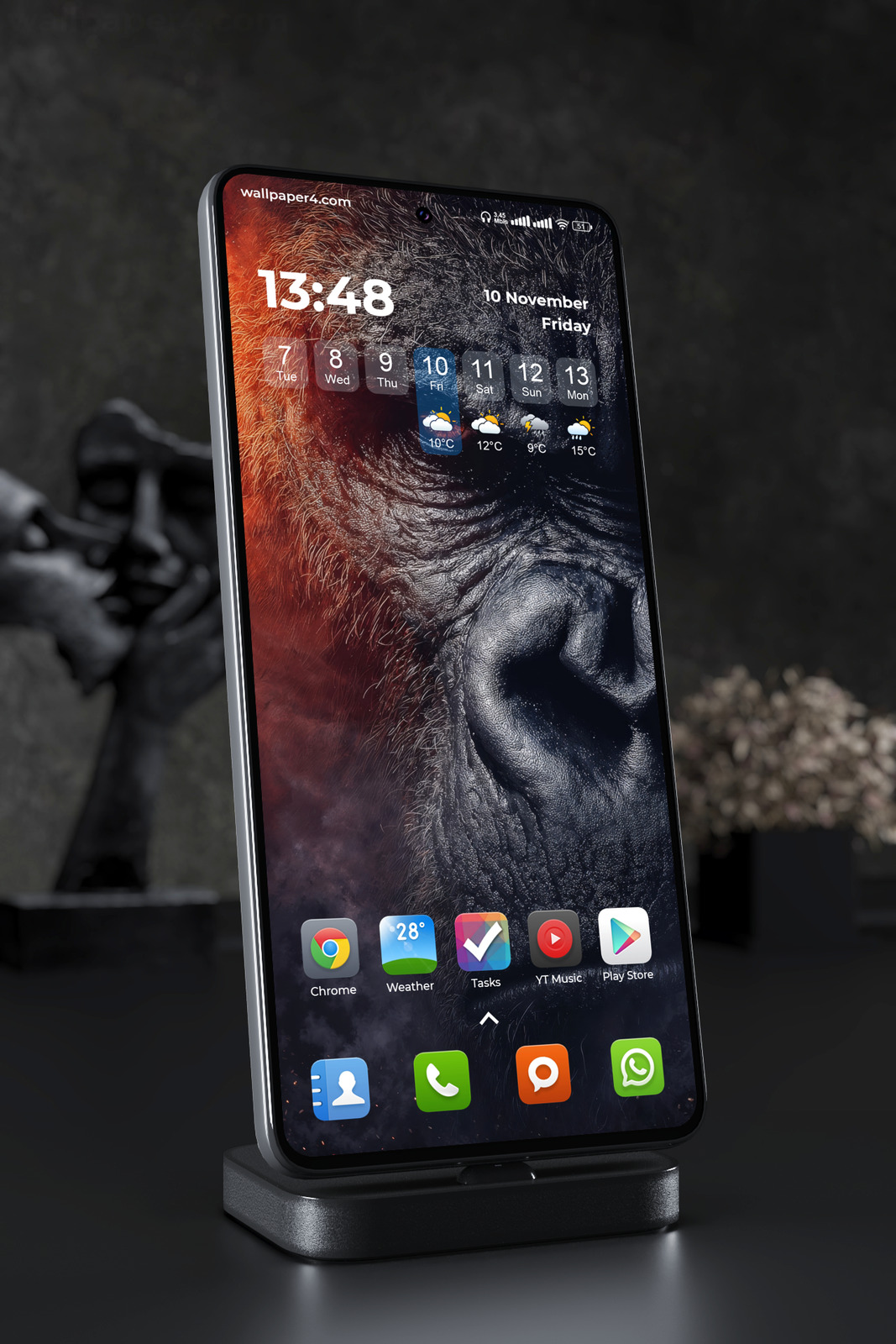 Phone Wallpaper 7459 - King Kong Fiery Eye Dark Cinematic Portrait
