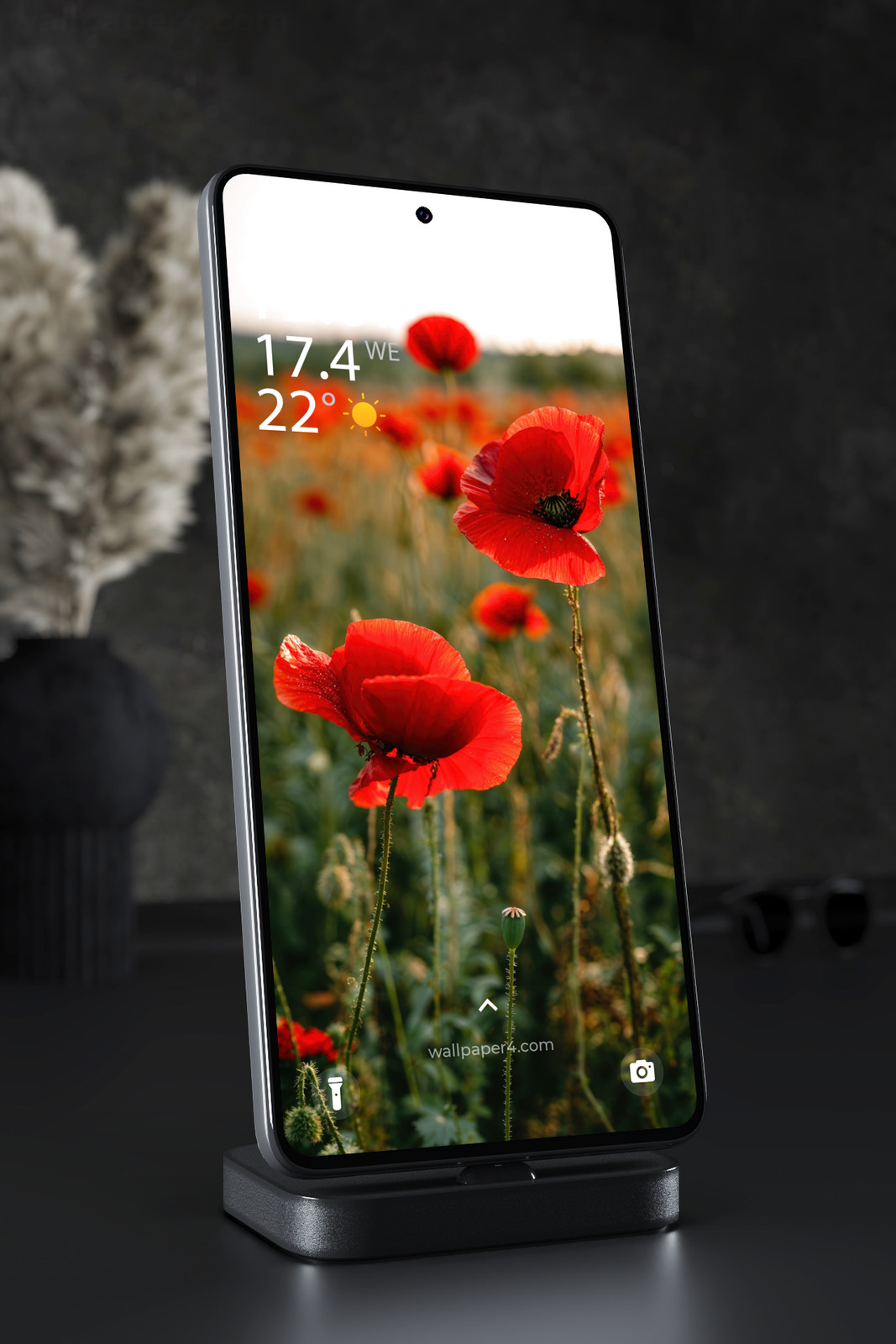 Mobile Wallpaper 7516 - Red Poppies Glowing in a Peaceful Summer Field