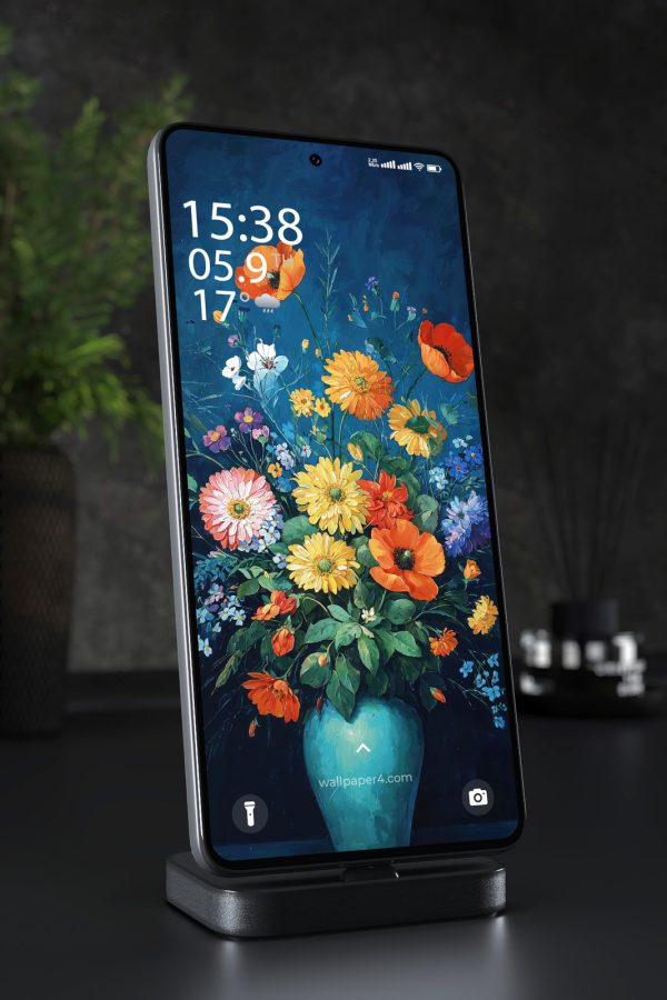 Phone Wallpaper 7734 - Colorful Wildflower Bouquet Oil Painting