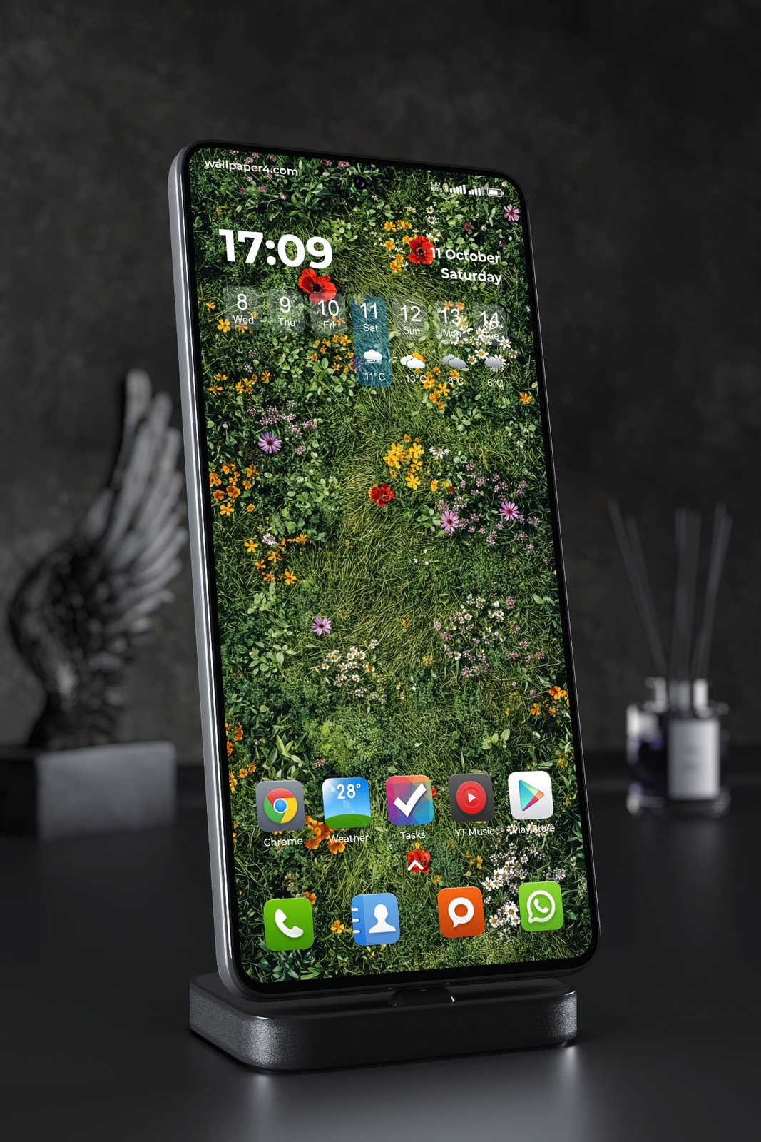Phone Wallpaper 7762 - Colorful Wildflowers in a Lush Green Meadow