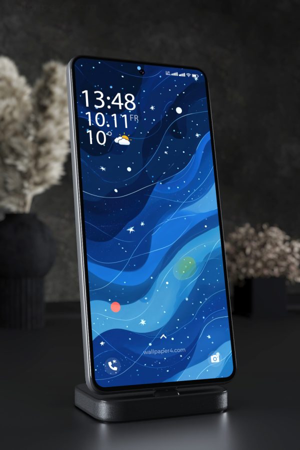 Phone Wallpaper 7866 - Abstract Blue Space Waves Background