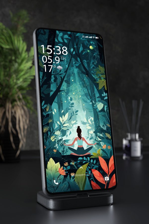 Phone Wallpaper 7900 - Mystical Forest Meditation Scene Wallpaper
