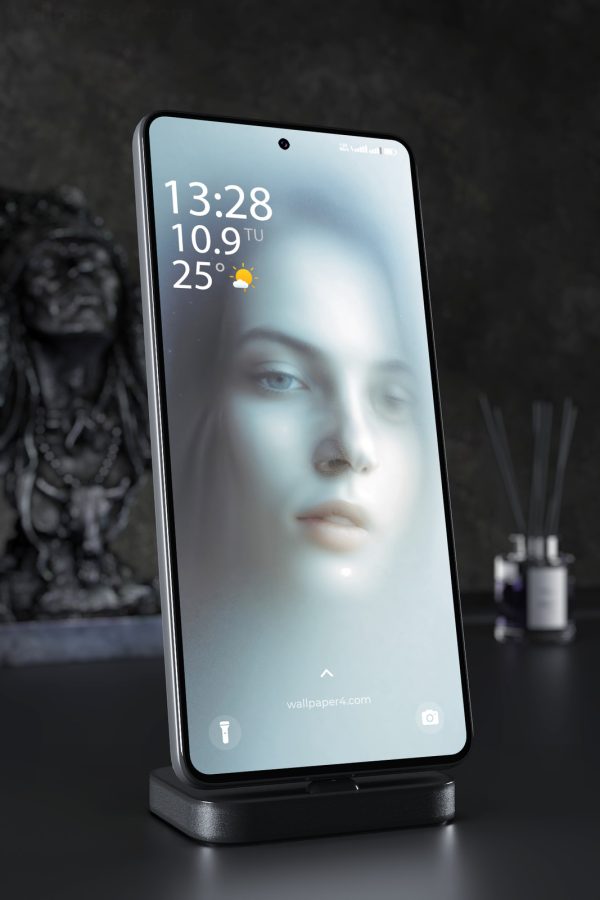 Phone Wallpaper 7947 - Mysterious Blue Portrait with Soft Dreamy Light