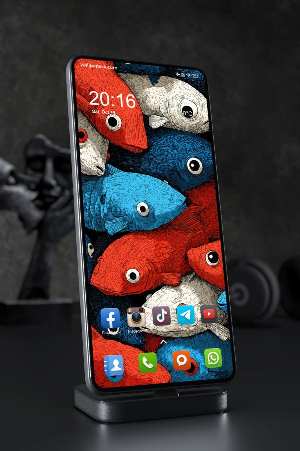 Mobile Wallpaper 7951 - Colorful Fish Pattern Art Wallpaper