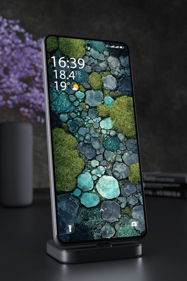 Phone Wallpaper 7972 - Natural Stone and Moss Texture Wallpaper