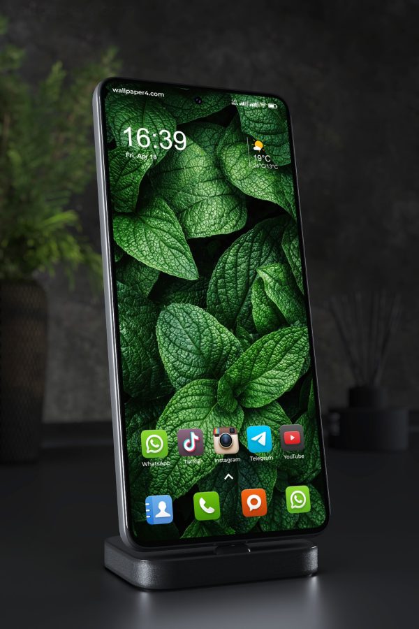 Mobile Wallpaper 8245 - Deep Green Tropical Leaves with Rich Texture