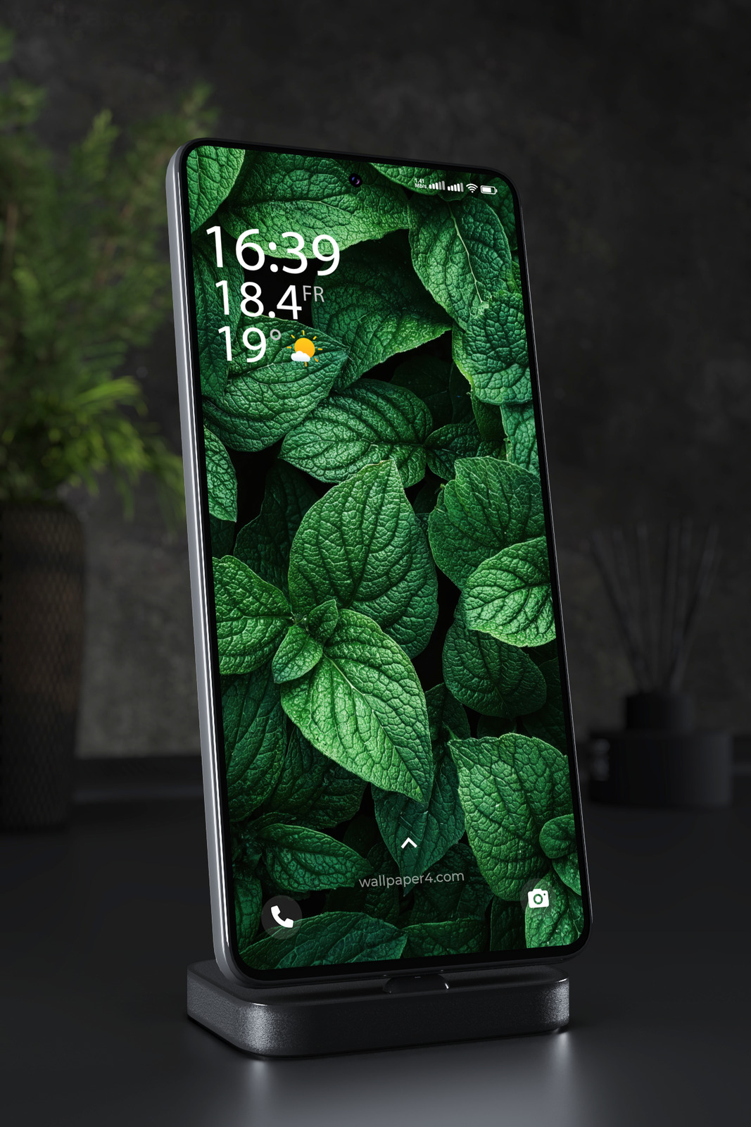 Mobile Wallpaper 8245 - Deep Green Tropical Leaves with Rich Texture