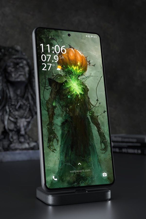 Phone Wallpaper 8405 - Pumpkin Head Dark Fantasy Creature Art