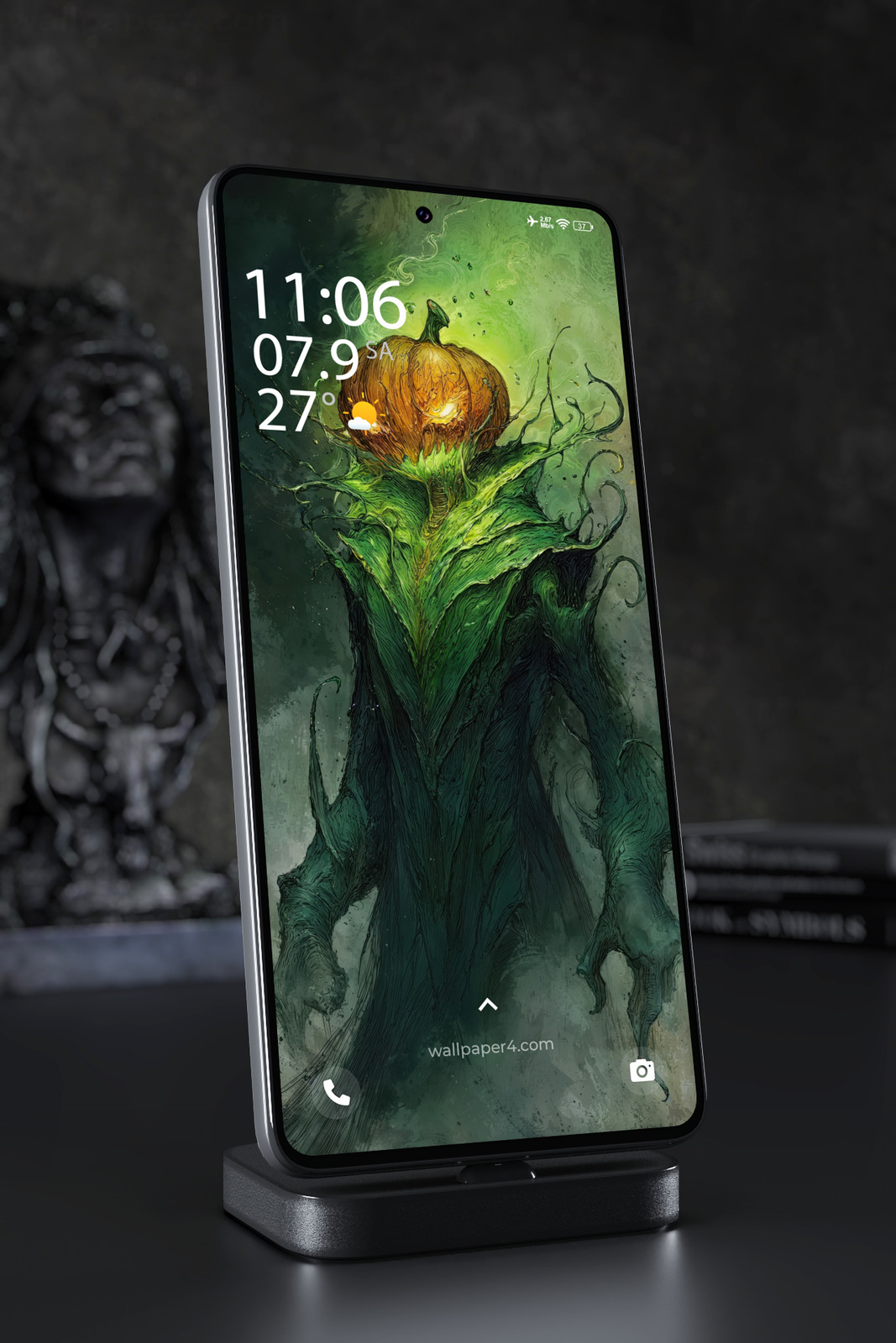 Mobile Wallpaper 8405 - Pumpkin Head Dark Fantasy Creature Art