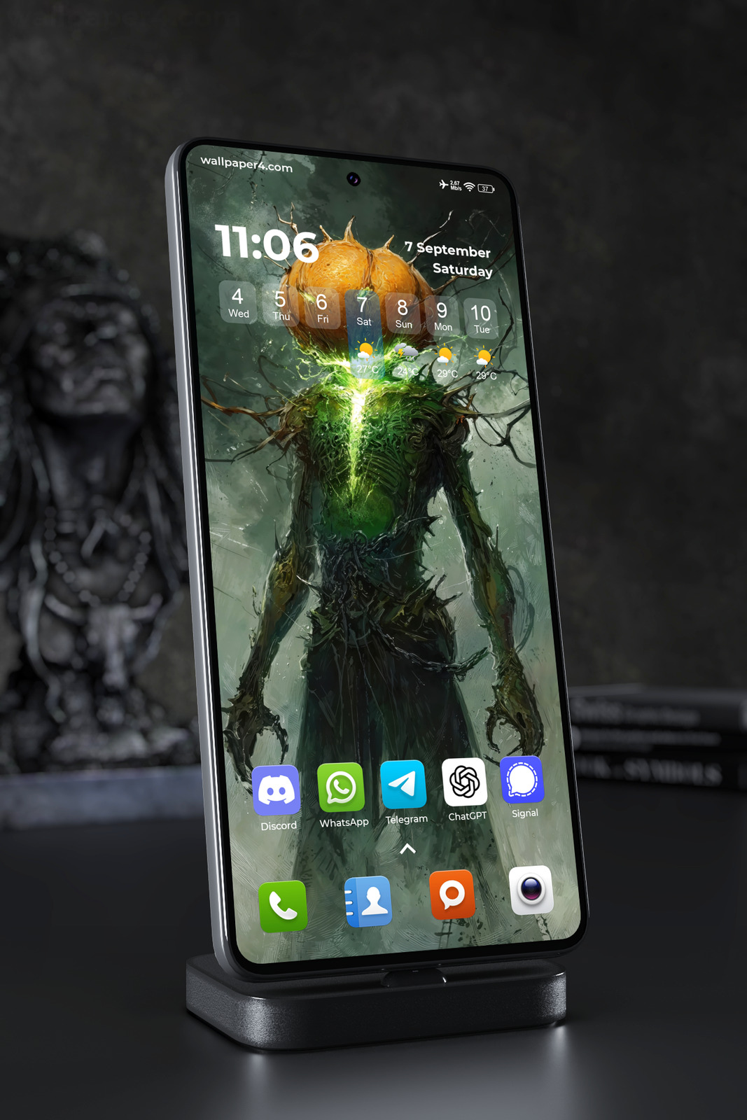 Mobile Wallpaper 8405 - Pumpkin Head Dark Fantasy Creature Art