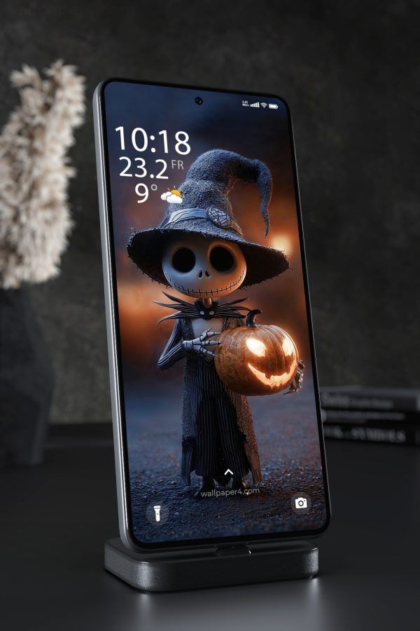 Phone Wallpaper 8522 - Jack Skellington Halloween Pumpkin Art