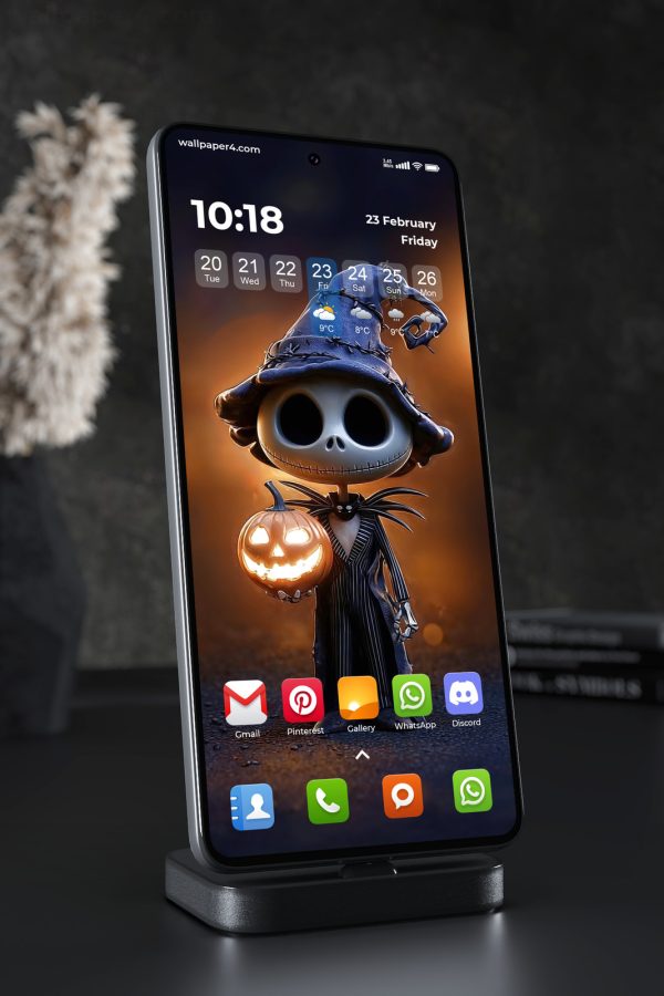 Mobile Wallpaper 8522 - Jack Skellington Halloween Pumpkin Art