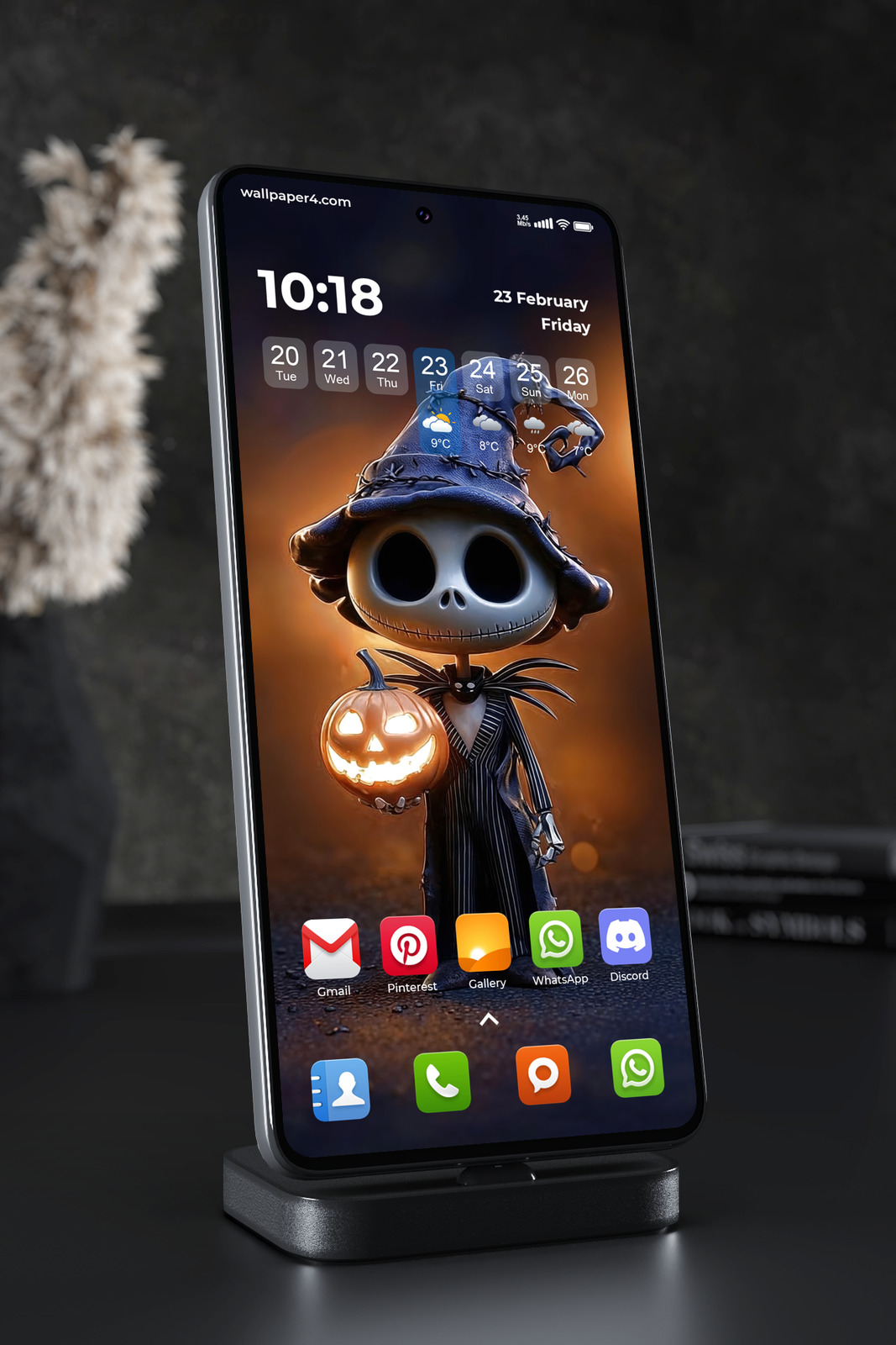 Mobile Wallpaper 8522 - Jack Skellington Halloween Pumpkin Art