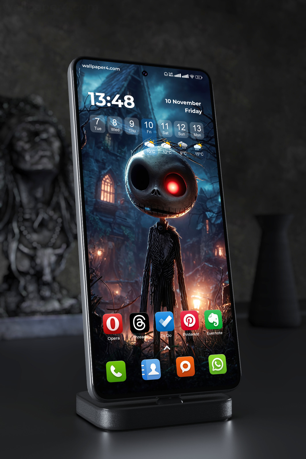 Mobile Wallpaper 8573 - Jack Skellington Dark Halloween Horror Art
