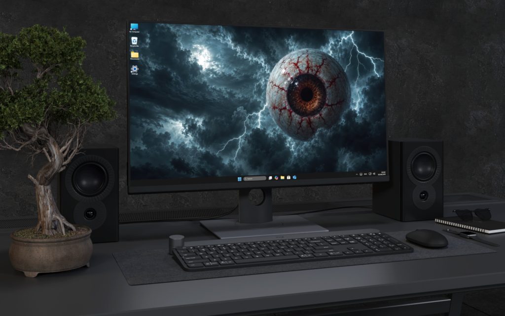 Desktop Wallpaper 9025 - Storm Clouds and Lightning Around a Giant Eye