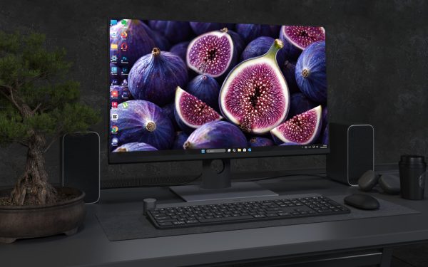 Desktop Wallpaper 9079 - Open Figs Arranged Across a Dark Surface