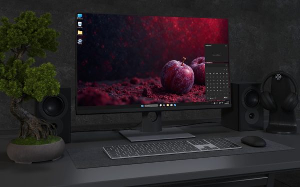 Desktop Wallpaper 9153 - Dark Plums Across a Crimson Textured Ground
