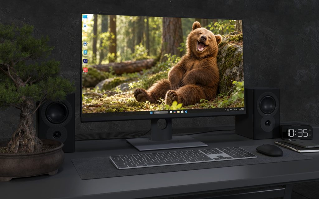 Desktop Wallpaper 9213 - Brown Bear Cub Resting in a Sunlit Forest
