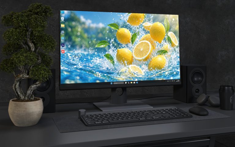Desktop Wallpaper 9299 - Lemons and Citrus Slices Above Blue Waves