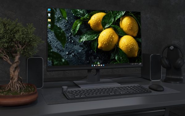 Desktop Wallpaper 9347 - Sunlit Lemons Across a Rain-Wet Dark Surface