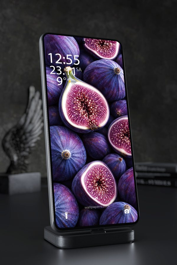 Phone Wallpaper 9076 - Ripe Purple Figs with Vivid Pink Centers