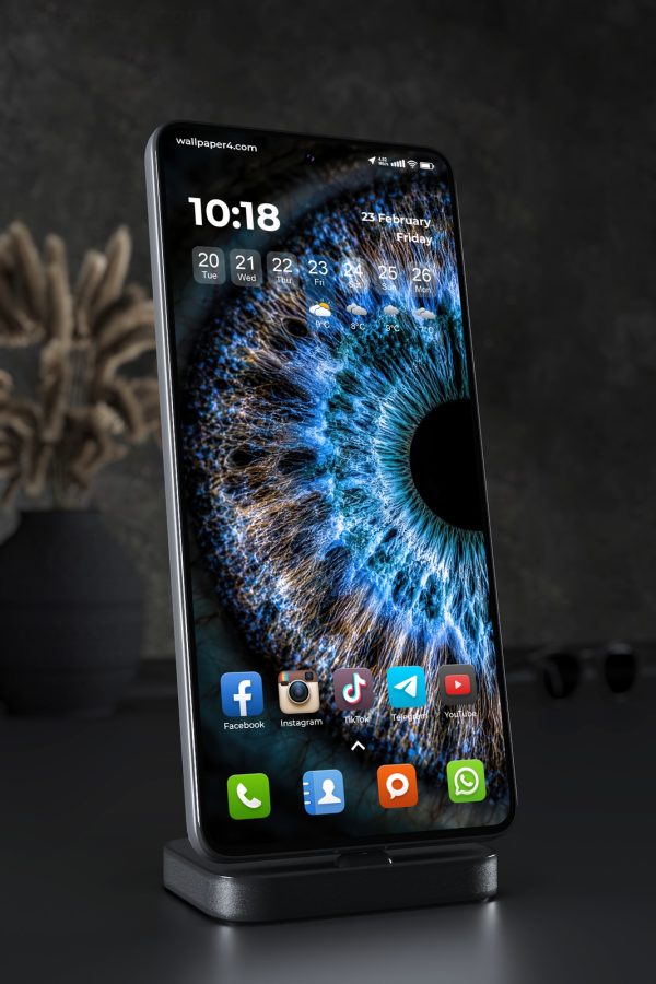 Phone Wallpaper 9147 - Electric Blue Iris in Extreme Close Detail